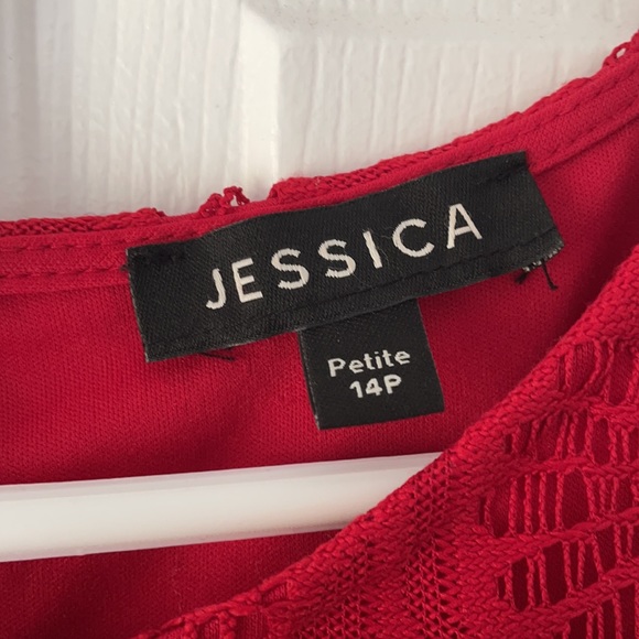 Jessica, red, lace design, size 14P (petite) - Picture 2 of 2